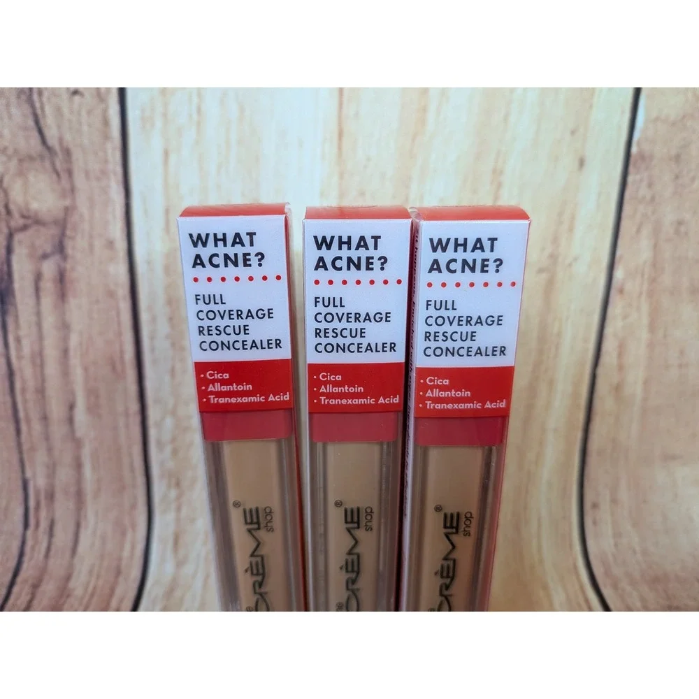 3 PK The Creme Shop What Acne Full Coverage Rescue Concealer Medium 10 Cica